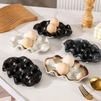 Stylish Egg Grid Tray In Ceramic For Organized Egg Storage Ceramic Egg Tray Storing Eggs