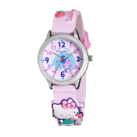 HELLO KITTY 凱蒂貓生動迷人立體大象圖案手錶(粉色 KT077LWPP)