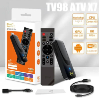 กล่องรับสัญญาณบลูทูธ สมาร์ททีวี 98, ATV X7 TV Stick 16GB 256GB, Android 14.0, Allwinner RK3518 Quad-