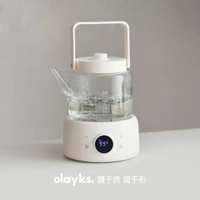 olayks立時清靈全玻璃養生壺純玻璃家用辦公室小型煮茶器燒水壺