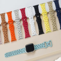 Hollow-Out Silicone Strap for Apple Watch Bands 40mm 44mm 49mm 41mm 45mm 38mm Correa Bracelet iWatch Series SE 8 7 6 5 9 Ultra 2