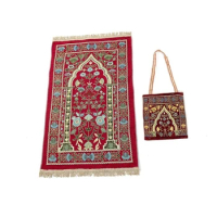 Muslims Prayer Mat Rugs with Bag Travel Portable Flower Pattern Islamic Carpet Tassels Blanket Home Decors 70x110cm