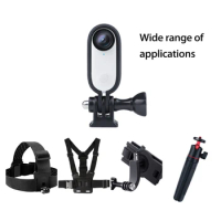 Mount Adapter Bundle Protective Frame Kit with 1/4" Thread Adapter For Insta 360 Go 2 Camera for Tripod Selfie