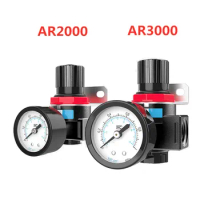AR2000 AR3000 G1/4'' 6mm 8mm 10mm 12mmAir Control Compressor Pressure Relief Regulator Valve with Fitting AR2000 AR3000 G1/4''