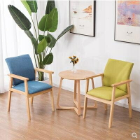 實木餐椅家用北歐現代簡約咖啡廳靠背扶手洽談書桌椅原木休閒椅子 交換禮物