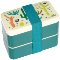 英國 Rex London 方形三層午餐盒/便當盒/野餐盒(附3入餐具)_沙漠世界_RL27094