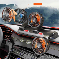 12V/24V Car USB Car Fan 360° Rotatable Car Fan Universal 3-Head Summer Cooling Fan Suitable For Car Cooler Fan Ccar Accessories