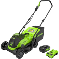 Greenworks 24V 13" Brushless Cordless (Push) Lawn Mower, 4.0Ah Battery and Charger Included