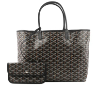 【GOYARD 高雅德】Saint Louis PM 經典圖紋中型購物包(黑色)