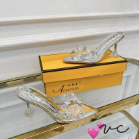 Guốc Mica Đá Nhọn Gót Trụ Loe Fullbox Hàng Quảng Châu Cao Cấp - Size 35-38 guốc giay 7