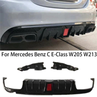Car exhaust system rear wing For Mercedes Benz C Class W205 E Class W213 C200 C300 C260L E300 AMG retrofit accessories
