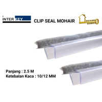 terbaru Clip Seal Pintu Kaca Mohair Bulu Klip Seal Mohair Ukuran 10/12mm 250cm - 10/12mm@2.5m