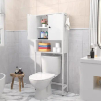 Bathroom Organizer Shelf Over Toilet Freestanding Space Saver Toilet Stands With 2 Hooks Storage Cabinet Freight Free Furniture