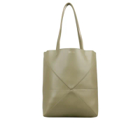 【LOEWE 羅威】Puzzle 亮面小牛皮摺疊托特包(尤加利綠)