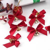 10PCS Christmas Tree Bow Christmas Ornaments Bell Home Garden Bows Christmas/Wedding Party Decoration
