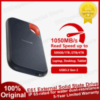 SanDisk Extreme Portable E61 SSD 500GB 1TB 2TB 4TB Solid State Drive hard disk USB 3.2 Gen 2 Read Speed up to 1050MB/s for PC
