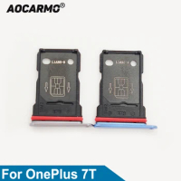 Aocarmo Dual &amp; Single SIM Card Tray For OnePlus 7T Sim Card Slot Holder Repair Replacement Parts