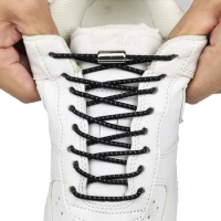 1Pair Elastic Locking Shoelaces Round No Tie Shoe Laces Kids Adult Quick Lazy Shoe Laces Strings