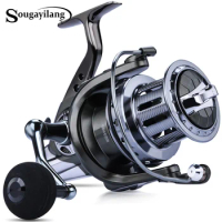 Sougayilang Spinning Fishing Reel DYL10000 Series 4.7:1 High Speed Gear Ratio Cnc Aluminum Spool EVA Handle Fishing Reel Pesca