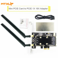 mini PCI-E pcie wifi card to Desktop PCIE PCI-Express Wireless Bluetooth Adapter Converter 2 X antenna for AX3000 7260 3160 HMW