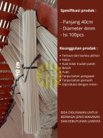 Tusuk Sate Bambu - Tusuk Kentang Spiral / Cumi Seafood Panjang 40cm, tebal 4mm (isi 100 pcs)