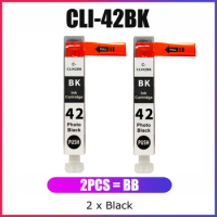 YC 2x CLI-42BK CLI-42 Black Work For Canon CLI-42 Ink Cartridgers Work In Pixma Pro 100 Pixma Pro 100S