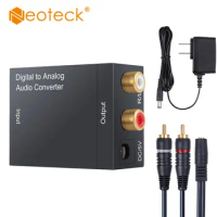 Neoteck Digital to Analog Analogue Audio Converter Coax Coaxial Optical Toslink RCA R/L With 1m Toslink cable