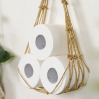New Hanging Cotton Towel Rope Holder Toilet Paper Magazine Books Home Hotel Storage Wall Mounted Pocket Rack Hook Bathroom Decor