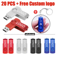 Hot Sale 20pcs Swivel USB Flash Drive 256MB 512MB 1GB 2GB 4G 8GB 16GB 32GB Pendrive High Speed 64GB 2.0 Fashion Gift USB Stick