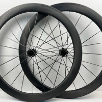 700C Road Carbon Spoke Wheelset Depth 45mm 50mm Tubeless No Paiting Carbon Rim Carbon Spokes Hub Disc Brake Wheels
