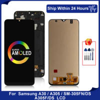 Super Amoled For Samsung Galaxy A30 LCD Display Touch Screen Digitizer For A30 Display A305/DS A305F A305FD Assembly Parts