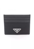 Prada Pre-Loved Prada Re-Nylon TESSUTO + SAFFIANO card case Nylon Saffiano leather black