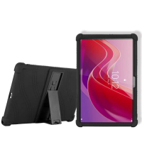 【VXTRA】聯想 Lenovo Tab M11 TB330FU 全包覆矽膠防摔支架保護軟套-黑