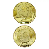 Christmas Commemorative Coins Collectible Gold Plated Souvenir Coin Alloy Coins With Believe In The Magic Of Christmas Text