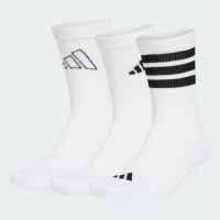 【adidas 愛迪達】LOGO 中筒襪3雙入 男/女 JI6316