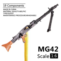 1/6 Scale MG42 4D Plastic Gun Model Assembly Puzzles Building Bricks Gun Soldier Machine Gun Model Fit 12"Action Figure