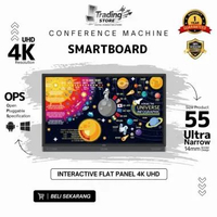55" Interactive Flat Panel Smart Board 4K UHD Touch Screen Whiteboard for Classroom & Office, Digita