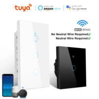 Tuya Smart Life WIFI Switch interruptor inteligent Smart Home Touch Switch Light Switch Work for Alexa Google Home No Neutral