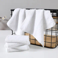4Pcs 28x28cm Small Square White Soft Terry Cotton Soft Absorbent Hotel Multifunctional Cleaning Hand Towel