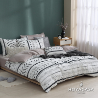 HOYACASA 100%精梳棉單人兩用被四件式床包組-亞德里恩(天絲入棉30%)