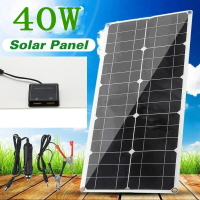 免運 太陽能板  半柔性40W太陽能板太陽能發電板太陽能光伏板單晶 太陽能-快速出貨
