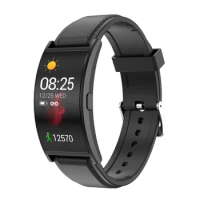 Portable Leather Curved Smart Watch Location Waterproof Health Bracelet Blood Pressure Pulse Oxygen Monitor Elderly