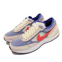 【NIKE 耐吉】休閒鞋 Waffle One GS 運動 女鞋 小Sacai 透明網布 麂皮 穿搭 大童 米白橘(DC0481-101)