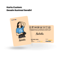 Emoney Custom Kartu Desain Seris Kartun Self Person Medium Close Up Setengah badan