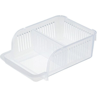 小禮堂 Inomata 日本製 冰箱分格收納盒 L (白色款) 4905596-036104