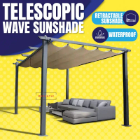 Gazebo Outdoor Pergola Awning Sliding Canopy Garden Sun Shed Awning Roof Outdoor Khemah Kereta Parki