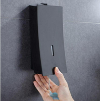 給皂機酒店皂液器 壁掛式衛生間黑色免打孔沐浴露盒子家用洗手液按壓瓶 简而美