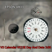 Epson VX33 Movement Japan Genuine VX Calendar Series VX33E Movement Size:10 1/2''' 3 Hands/Day/Date display at 3:00
