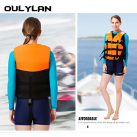 Oulylan Drifting Water Sport Life Jacket Survival Adult Life Vest with Whistle Swimming Boat Suit Polyester Life Jacket Child