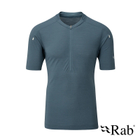 【RAB】Cindercrino Zip Tee 短袖透氣羊毛拉鍊排汗衣/車衣 男款 獵戶藍 #QBL49